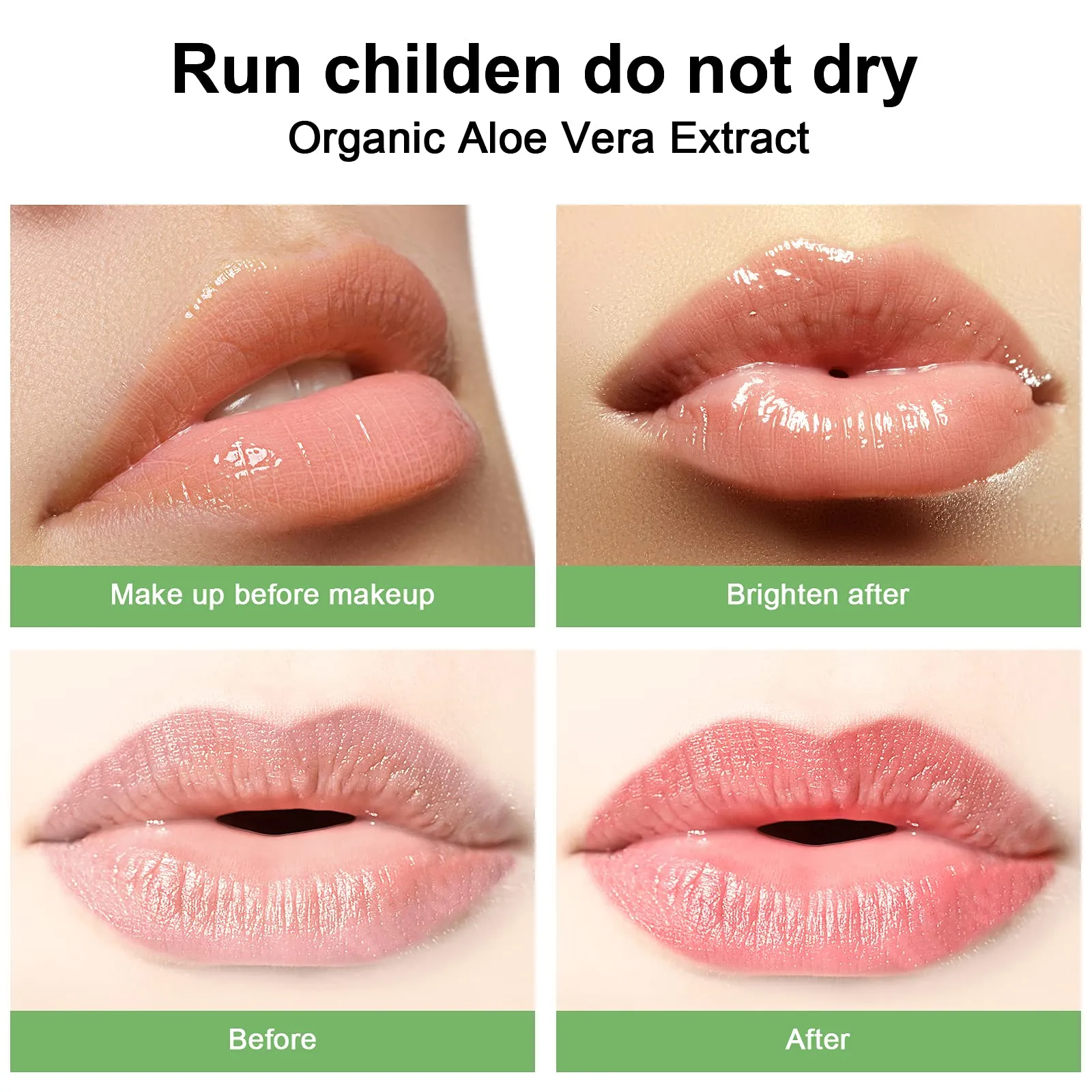 Aloe Vera Lipstick,3 Pack Moisture Lip Balm Aloe Lip Gloss,Long Lasting Nutritious Lip Balm Lips Moisturizer Magic Temperature Color Change Lip loss,Green 3 Pack