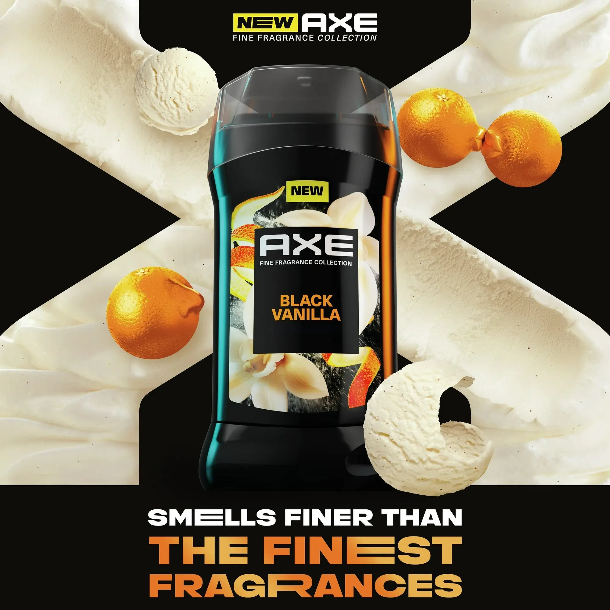Axe Fine Fragrance Men's Deodorant Stick Black Vanilla with Orange   Sandalwood Aluminum Free, 3 oz