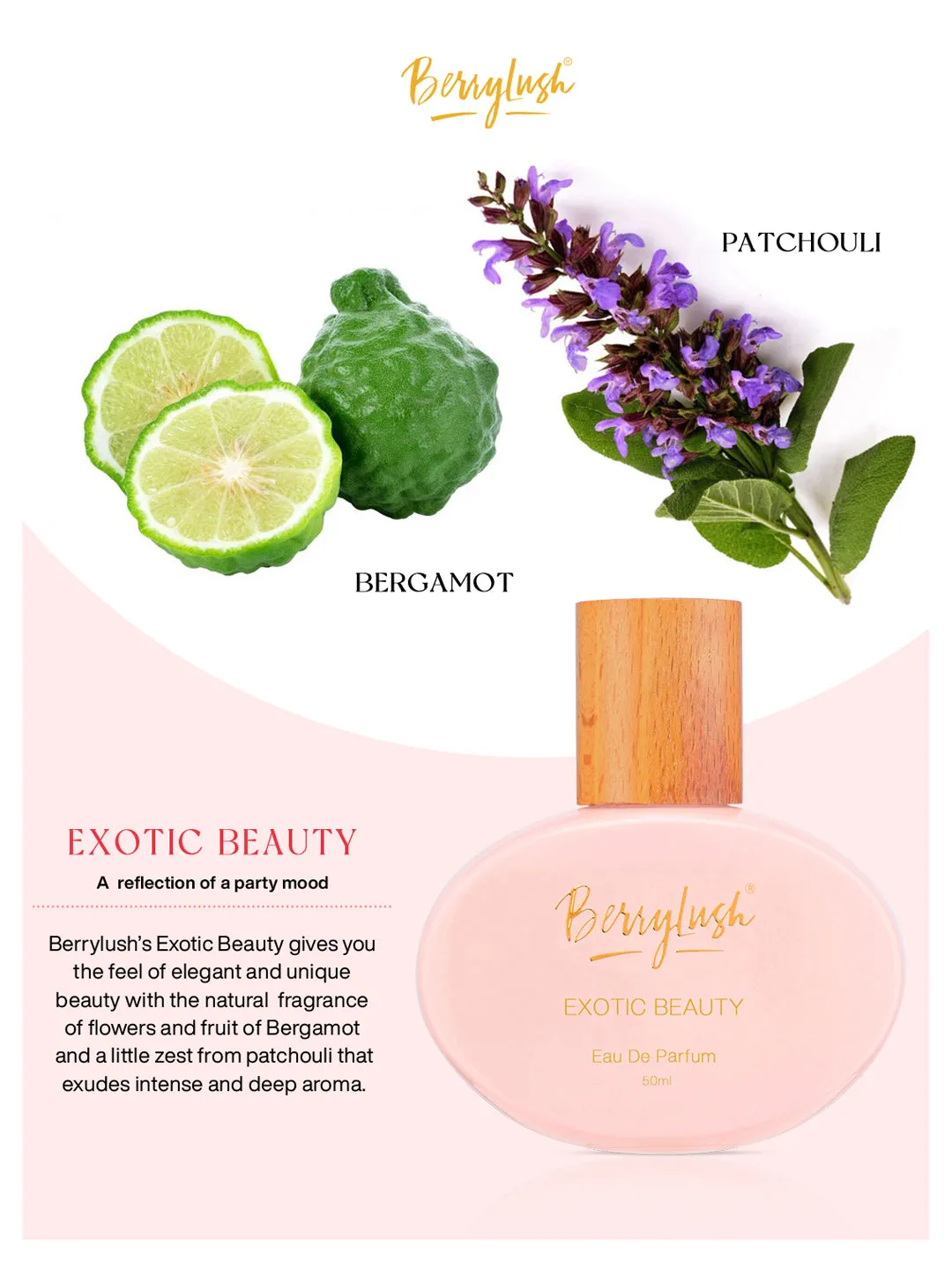 Berrylush Women Exotic Beauty Eau De Parfum Long Lasting Party Perfume - 50ml