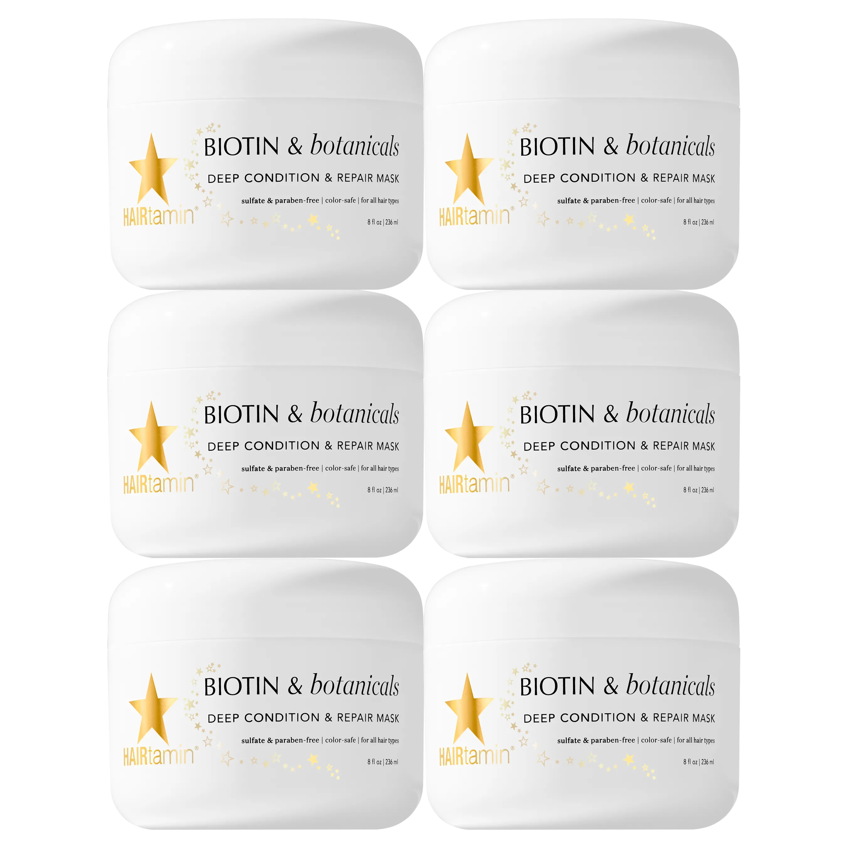 Biotin & Botanicals Deep Condition & Repair Hair Mask - 6 Pack