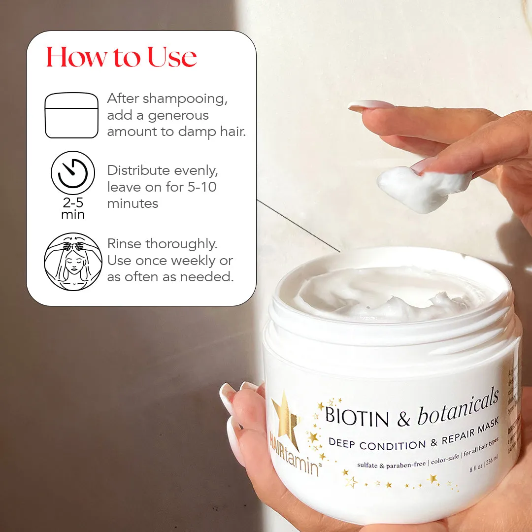 Biotin & Botanicals Deep Condition & Repair Hair Mask - 6 Pack