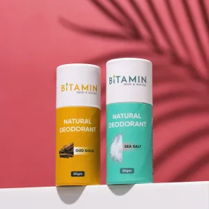 Bitamin Men Pack Natural Deodorant - 30 Grams Each