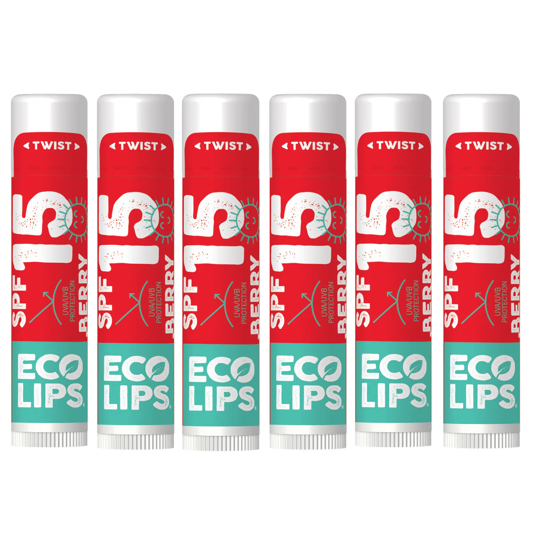 Classic Berry Broad Spectrum SPF 15 Sunscreen Lip Balm, 6 Pack