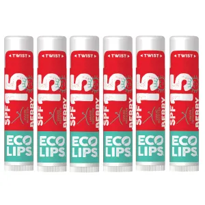 Classic Berry Broad Spectrum SPF 15 Sunscreen Lip Balm, 6 Pack