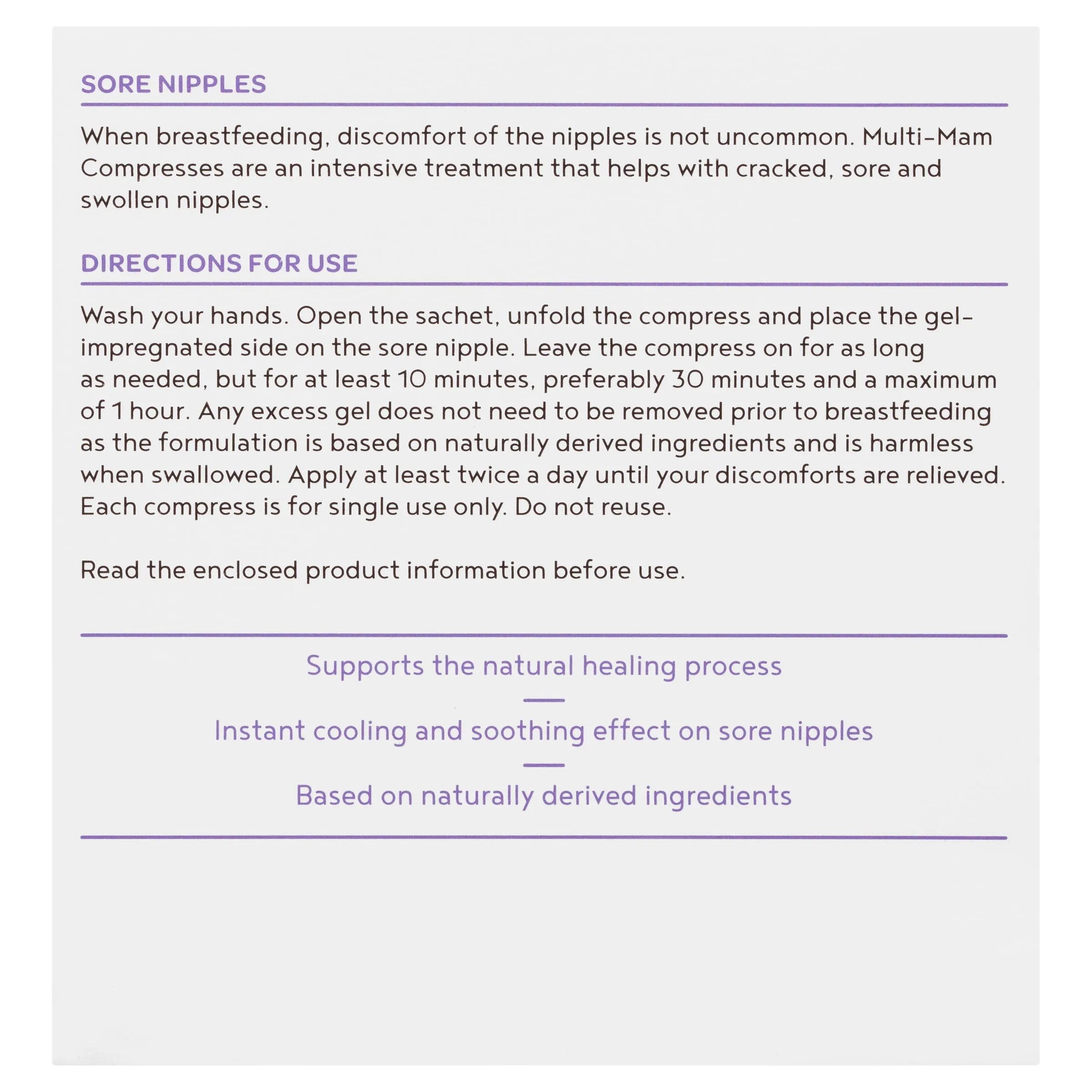 Compresses Treatment for Sore Nipples - 12 Compresses