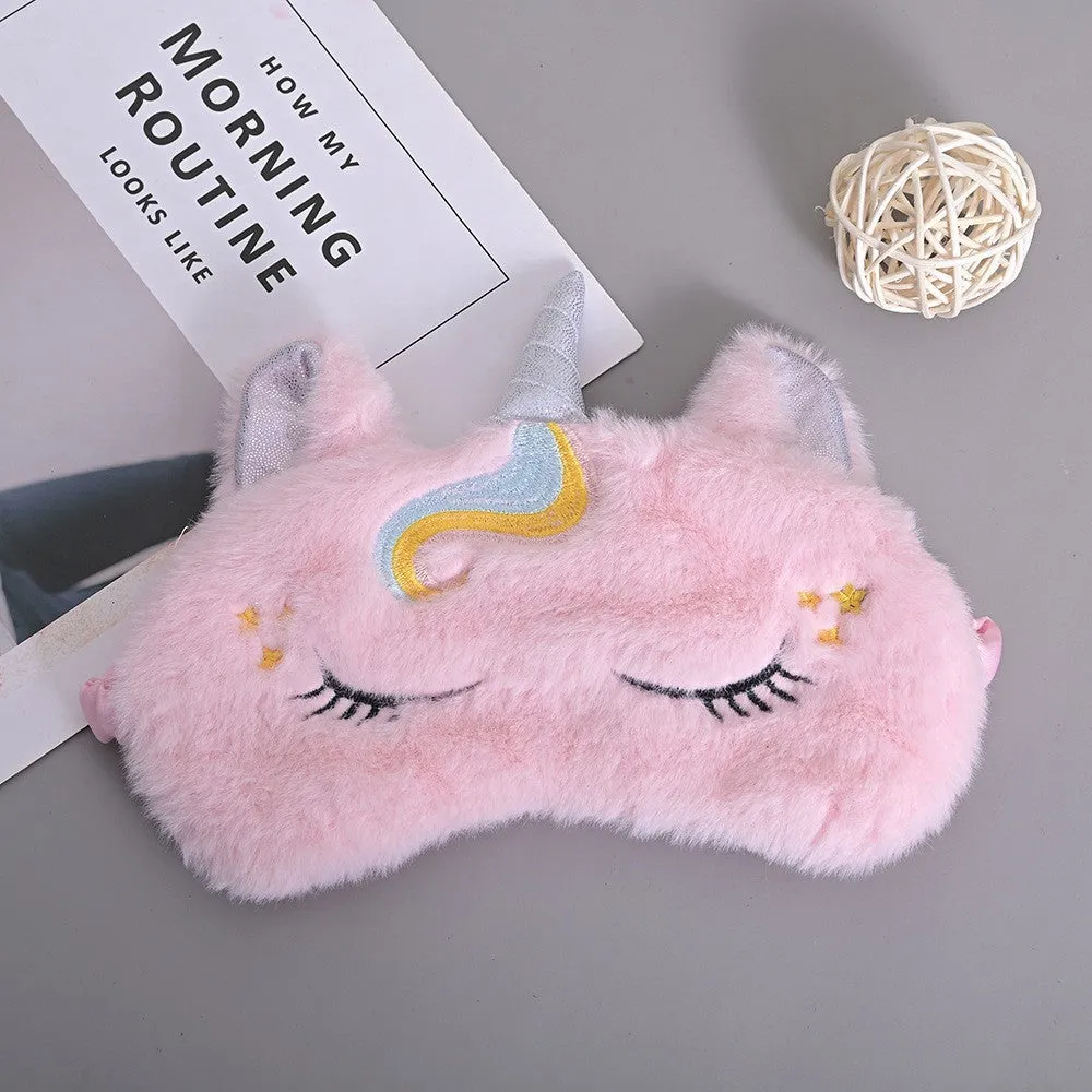 Cute Glitter Unicorn Plush Eye Mask
