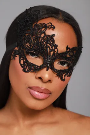 Devils Night Lace Mask - Black