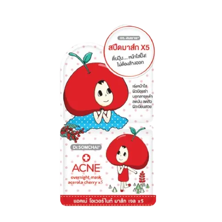 Dr. SOMCHAI Acne Overnight Mask Gel Acerola Cherry (6Sachets/Box)