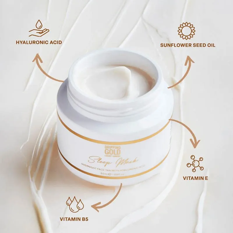 Dripping Gold Sleep Mask Overnight Face Tan with Hyaluronic Acid