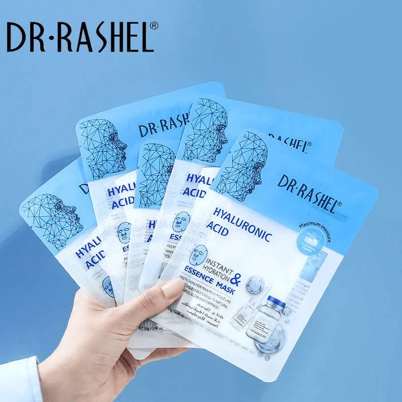Dr.Rashel Hyaluronic Acid Instant Hydration & Essence Mask - 5 Pcs × 25g
