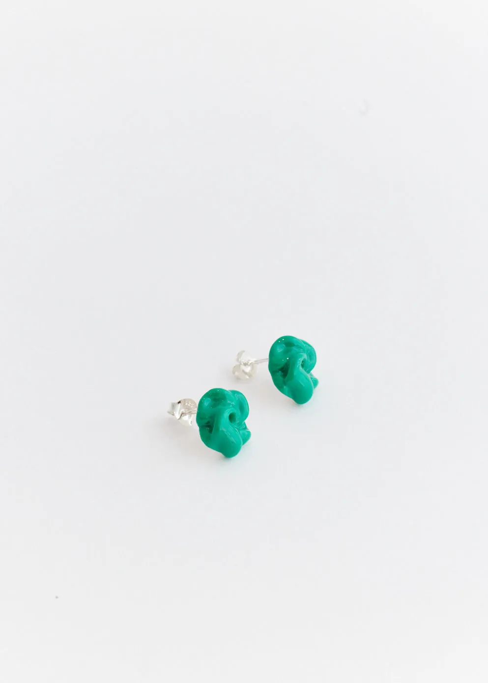 Earrings With Green Bead