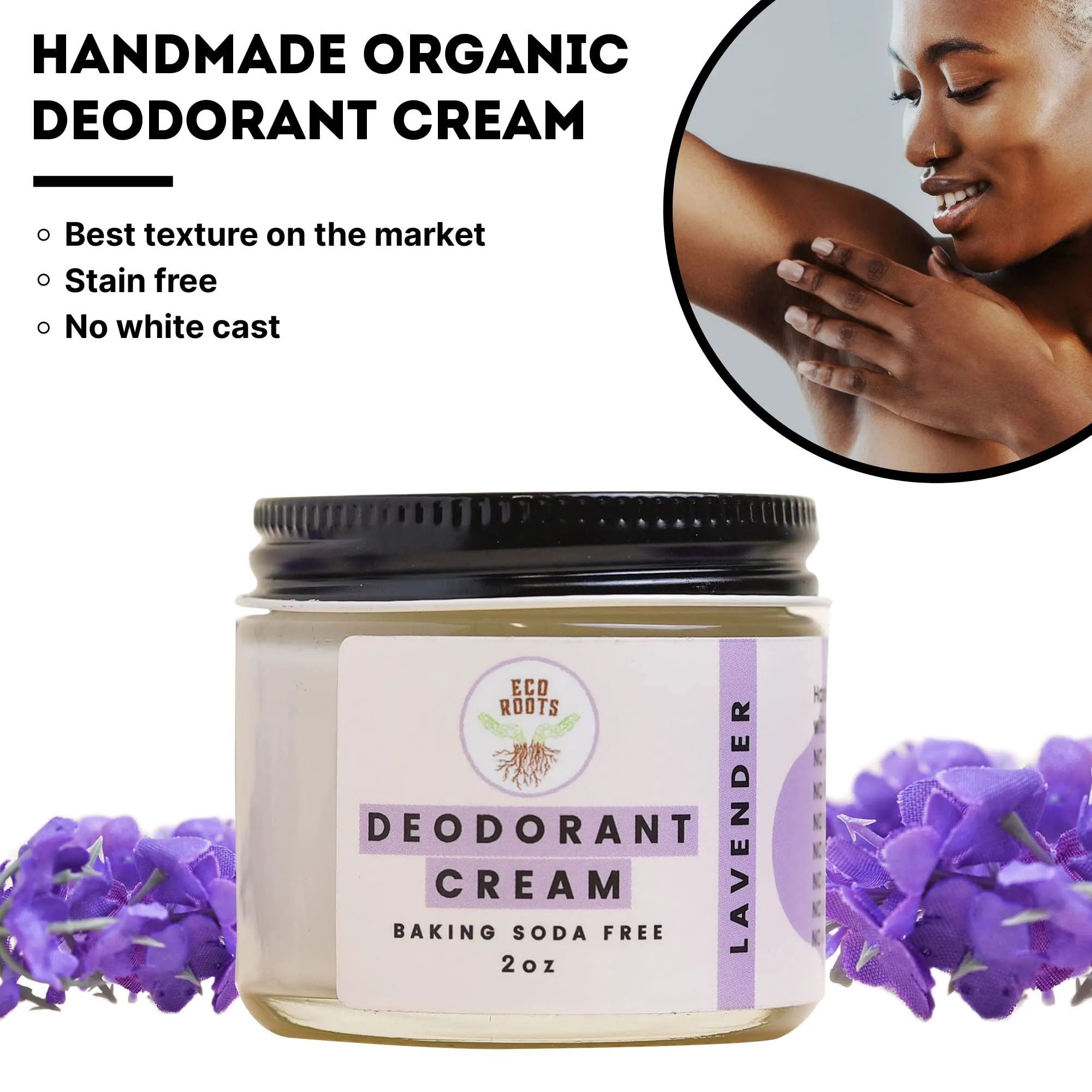 ECO ROOTS: Organic Deodorant Cream - Baking Soda Free (2oz)