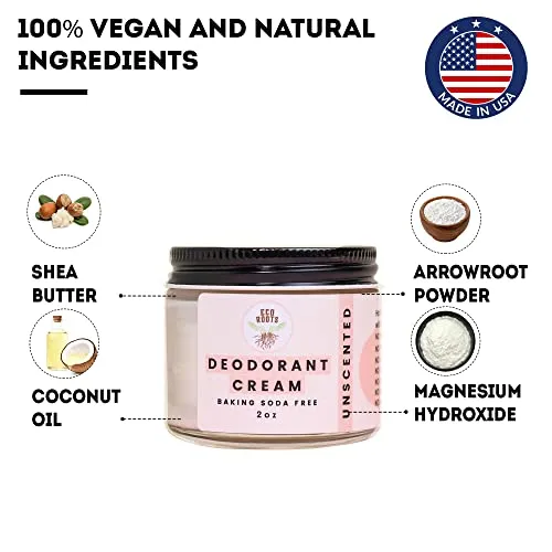 ECO ROOTS: Organic Deodorant Cream - Baking Soda Free (2oz)