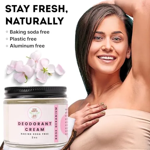 ECO ROOTS: Organic Deodorant Cream - Baking Soda Free (2oz)