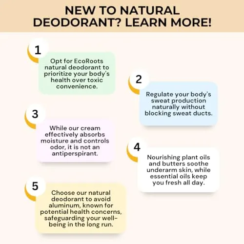 ECO ROOTS: Organic Deodorant Cream - Baking Soda Free (2oz)