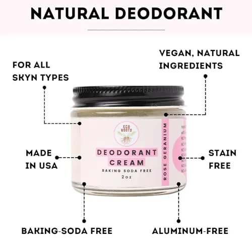 ECO ROOTS: Organic Deodorant Cream - Baking Soda Free (2oz)