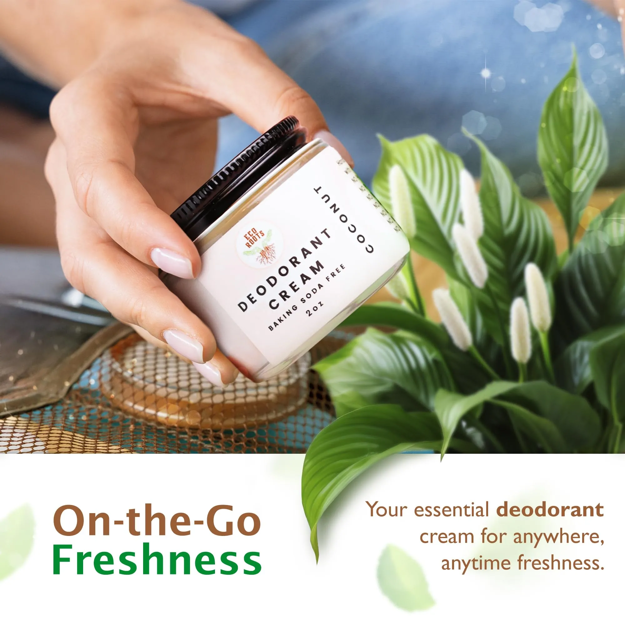 ECO ROOTS: Organic Deodorant Cream - Baking Soda Free (2oz)