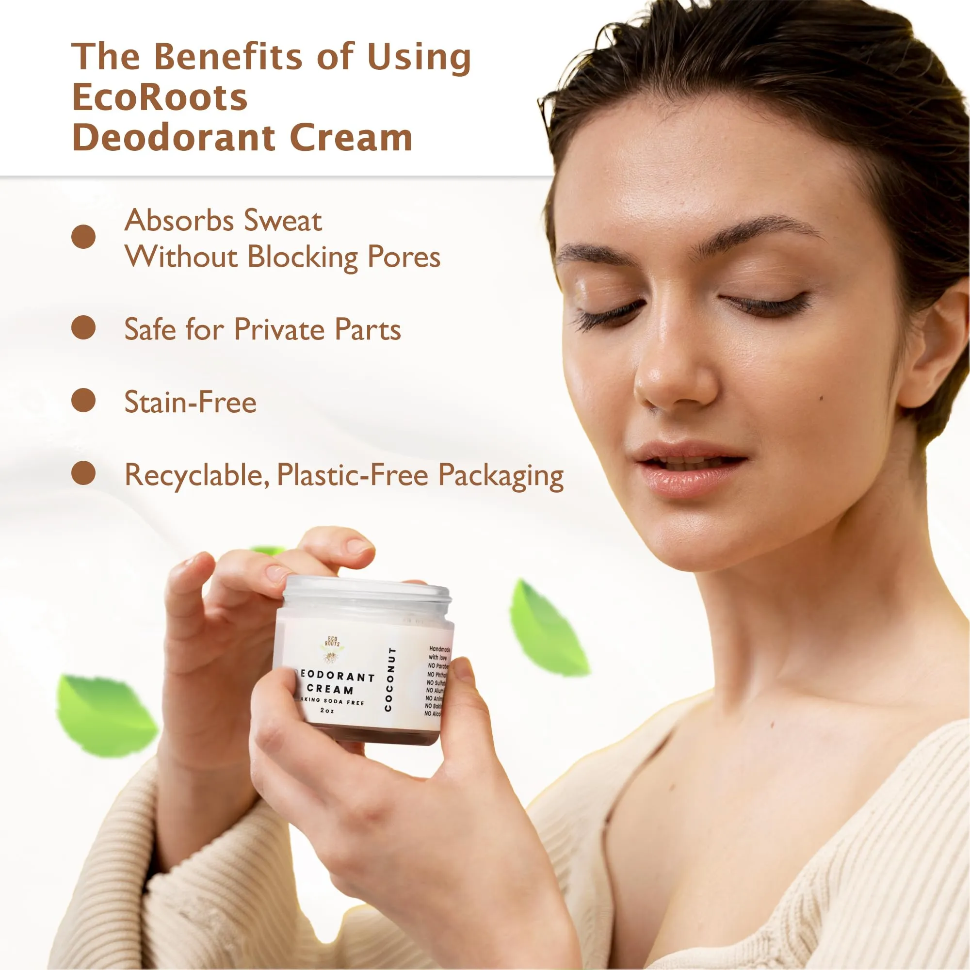 ECO ROOTS: Organic Deodorant Cream - Baking Soda Free (2oz)