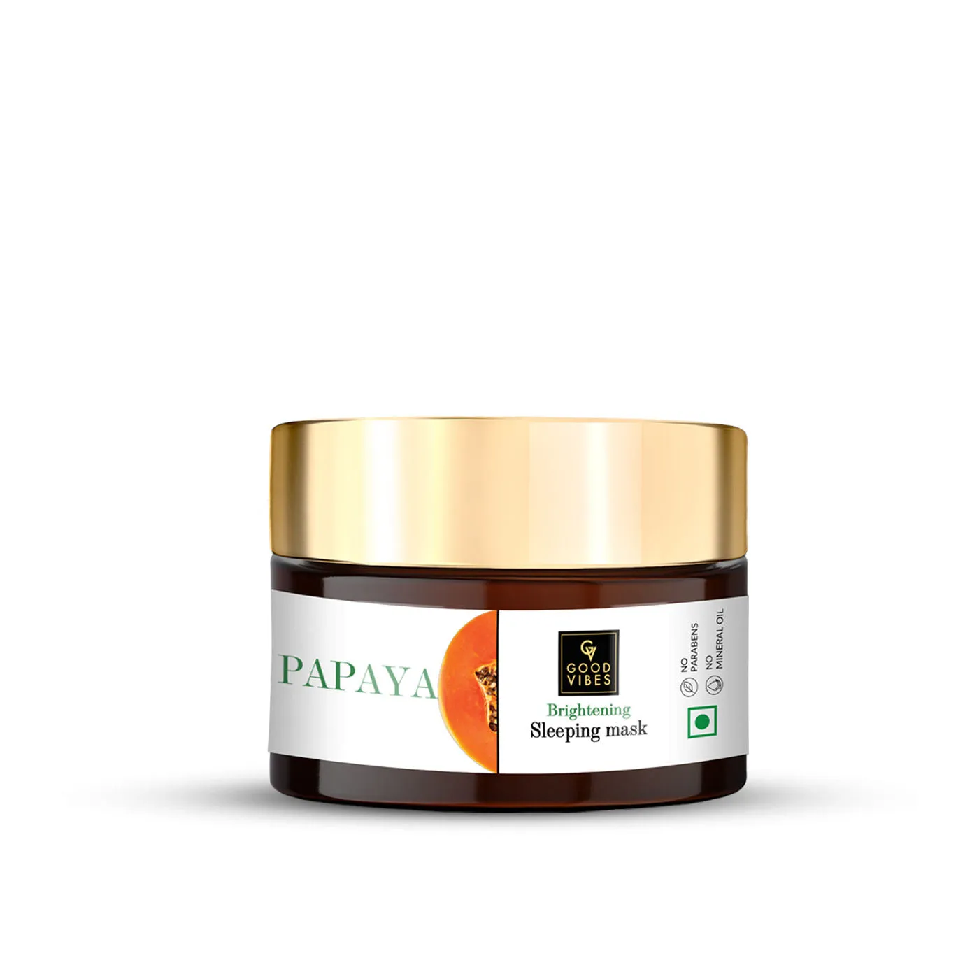 Good Vibes Papaya Brightening Sleeping Mask | Nourishing, Tan Removal | No Parabens, No Sulphates, No Mineral Oil (50 g)