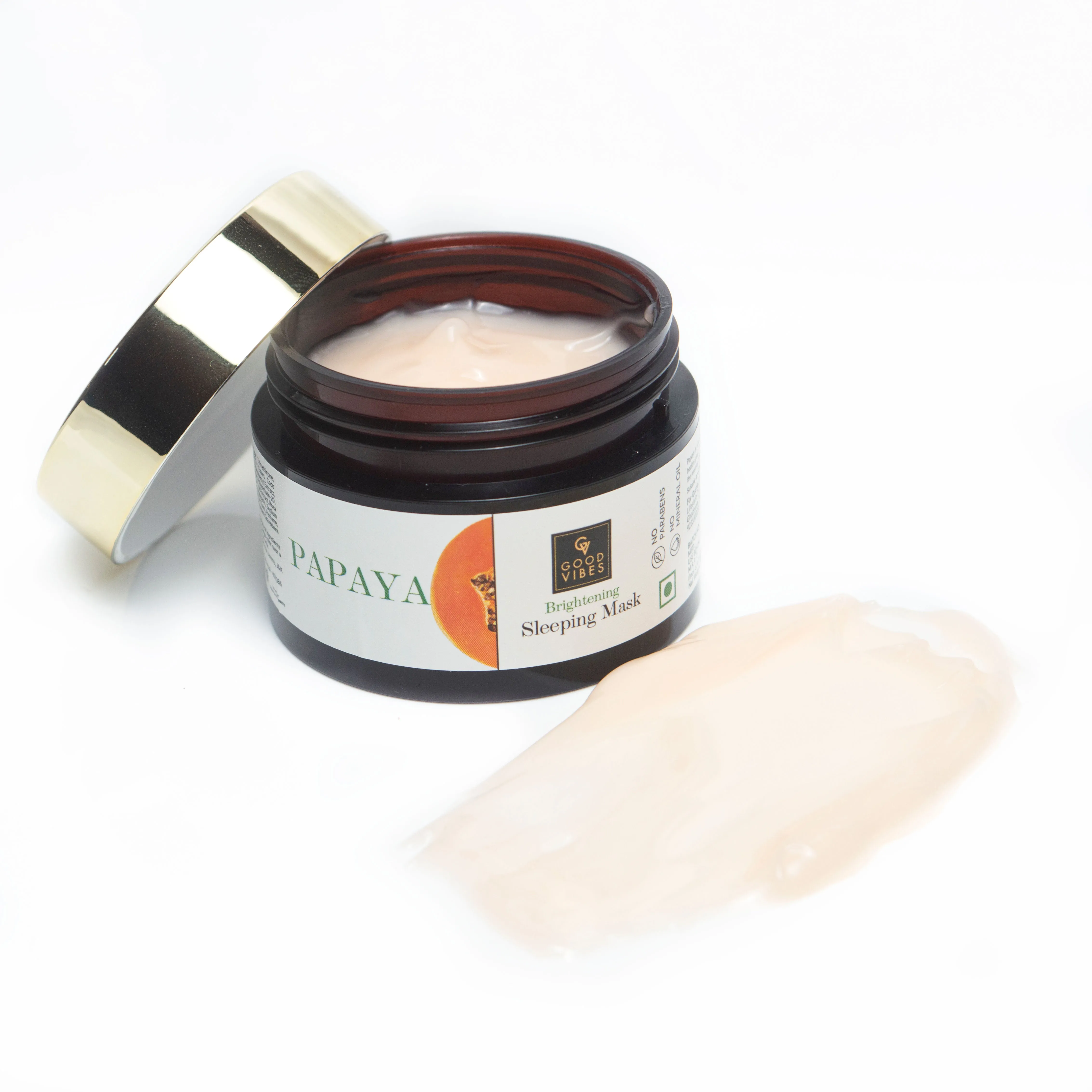 Good Vibes Papaya Brightening Sleeping Mask | Nourishing, Tan Removal | No Parabens, No Sulphates, No Mineral Oil (50 g)