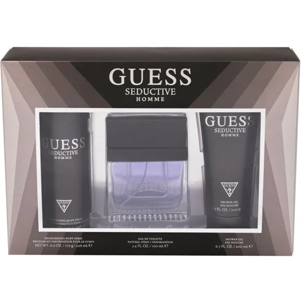 Guess Seductive Homme Gift Set 100ml EDT   226ml Deodorant Spray   200ml Shower G