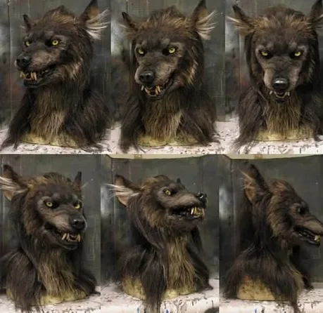 Halloween Werewolf Mask Glowing Eyes Movable Ears And Jaws