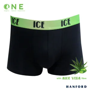 Hanford iCE Men O.N.E. Collection Aloe Vera w/ Modal Spandex Boxer Briefs - Black (Single Pack)