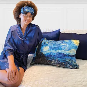 Hang Accessories Van Gogh Starry Night Satin Pillow & Eye Mask Set ZZSET13