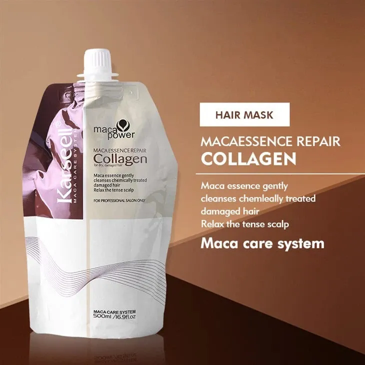 Karseell Collagen Hair Treatment Mask - Deep Repair Conditioning Argan Oil Collagen Hair Mask Essence For Dry & Damaged Hair - 16.90 oz 500ml