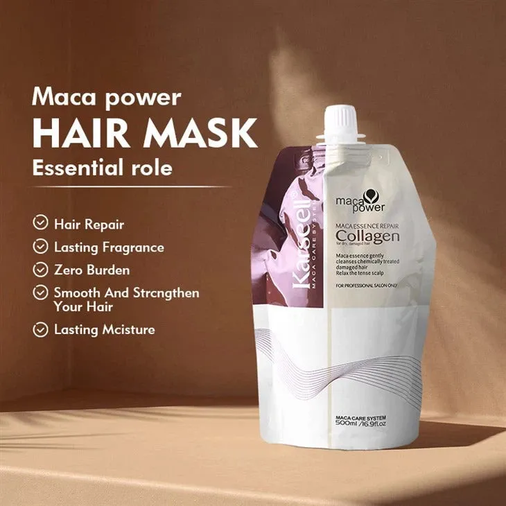 Karseell Collagen Hair Treatment Mask - Deep Repair Conditioning Argan Oil Collagen Hair Mask Essence For Dry & Damaged Hair - 16.90 oz 500ml