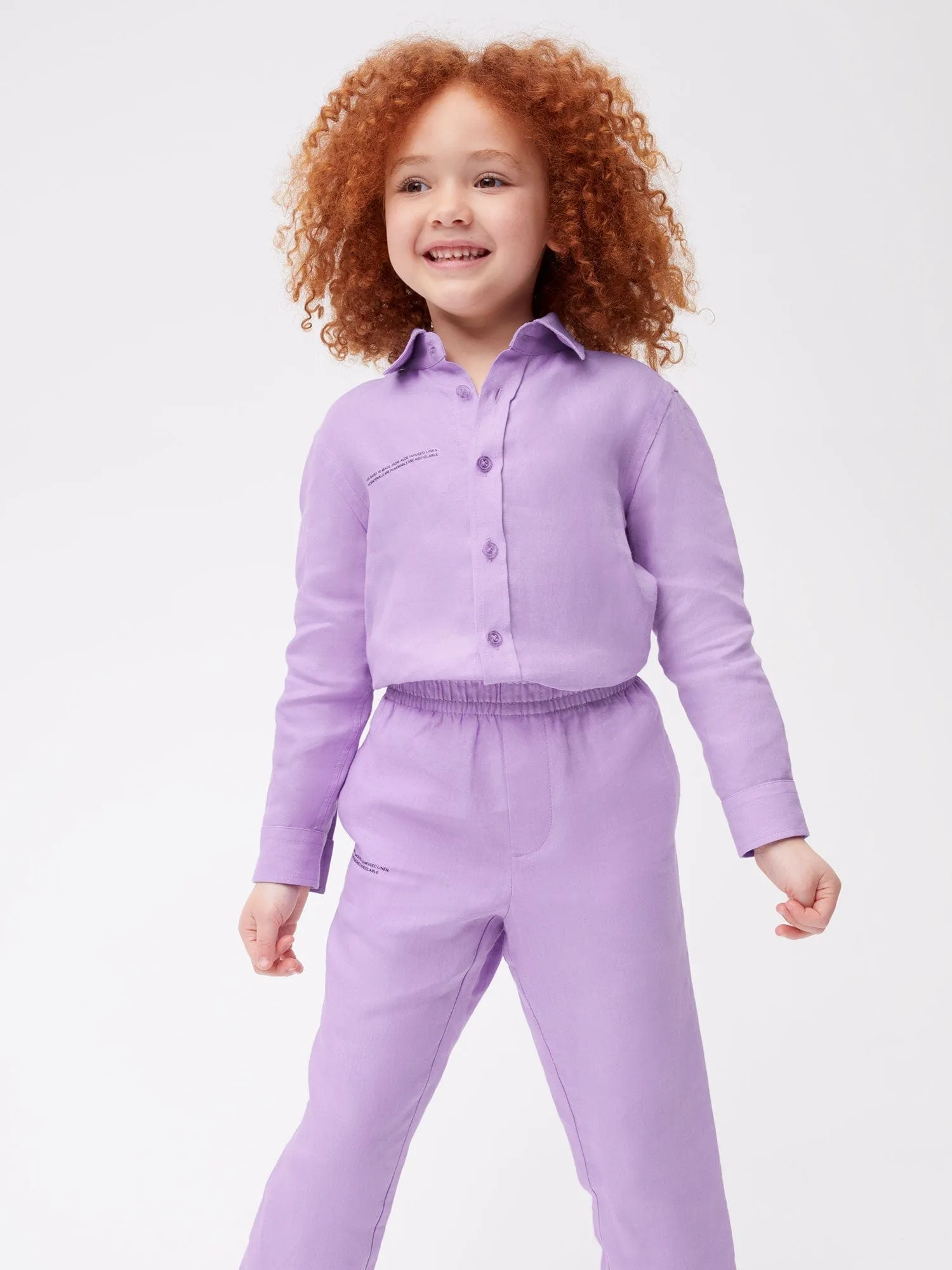 Kids Aloe Linen Pantsorchid purple