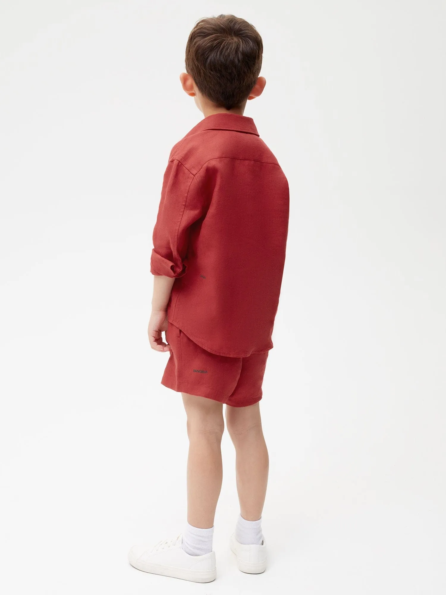 Kids Aloe Linen Shortscranberry red