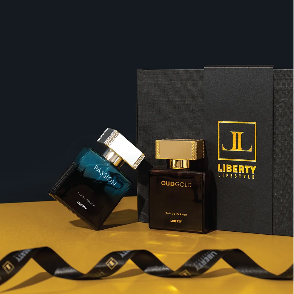Liberty Luxury Men's Gift Set - OudGold and Passion (50ml/1.7Oz each), Eau De Parfum (EDP), Crafted in France, Long Lasting Smell.
