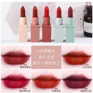 Long Lasting Private Label 5 in 1 Lipstick Set Korean Cosmetics Makeup - مجموعة أحمر شفاه 5 في 1 ذات علامة تجارية خاصة تدوم طويلاً، مستحضرات تجميل كورية