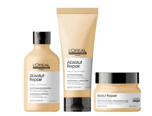 L'Oréal Professionnel Serie Expert Absolut Repair Shampoo, Conditioner & Resurfacing Mask Trio Pack