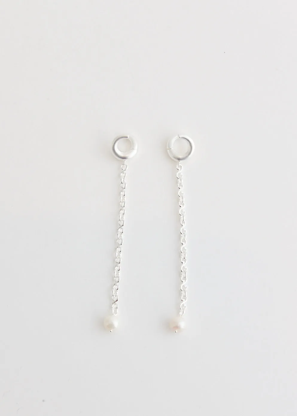 Miriam Long Pearl Shoulder Grazer Earrings