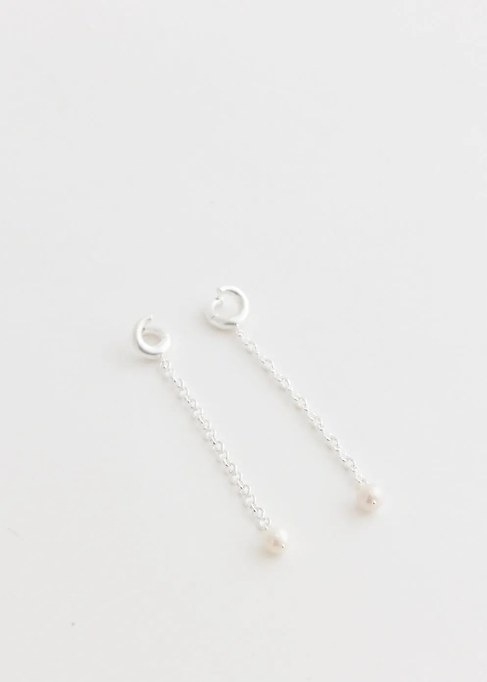 Miriam Long Pearl Shoulder Grazer Earrings