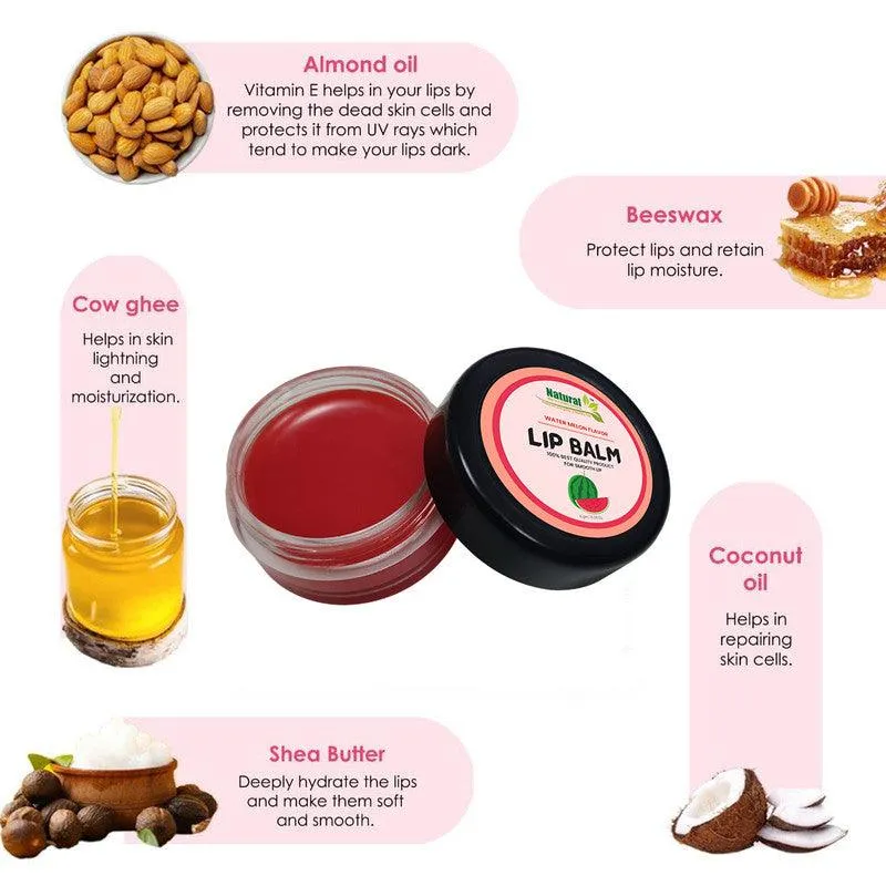 Natural Health and Herbal products Fruit-Infused Lip Care: Water-Melon Flavor Red Tinted Bright Lips Long Lasting 12 Hrs Miniaturization, Long Lasting, Romantic, Kissable, Smooth Enriched, LipCare- 8g