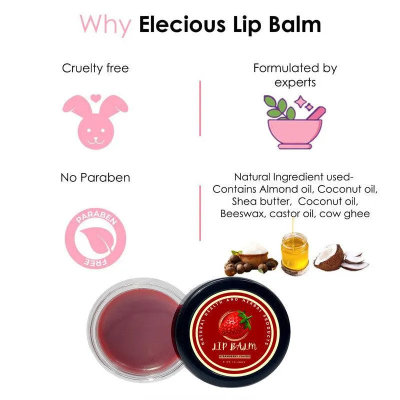 Natural Health and Herbal products Kissable Strawberry Lips Balm - Taste the Freshness Maroon Tinted Bright Lips 12 Hrs Miniaturization, Long Lasting, Romantic, Kissable, Smooth Enriched, Lip Care- 8g