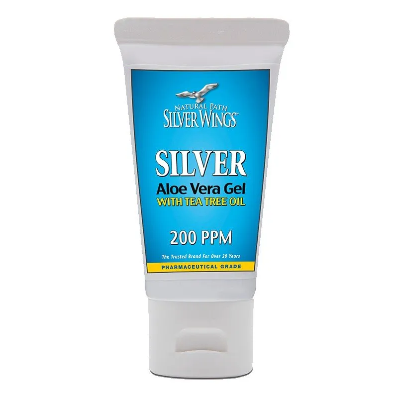 Natural Path Silver Wings Silver Aloe Gel with Tea tree Oil 1.5 oz Tube