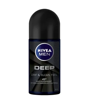 Nivea Deep Black Carbon Dark Wood Deodorant Roll-On 50ml