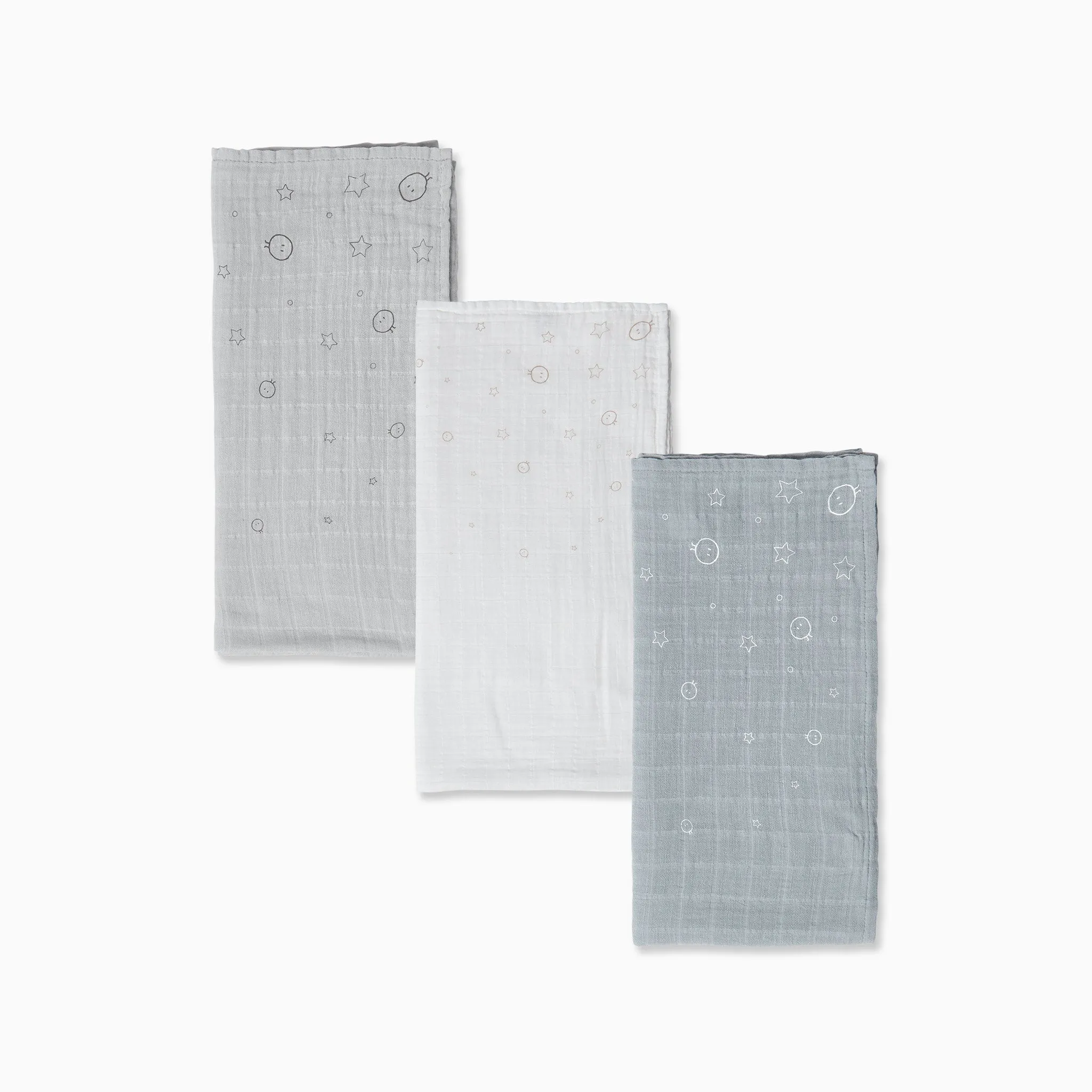 Pre-Washed Regular Muslin & Burp Cloth 3 Pack