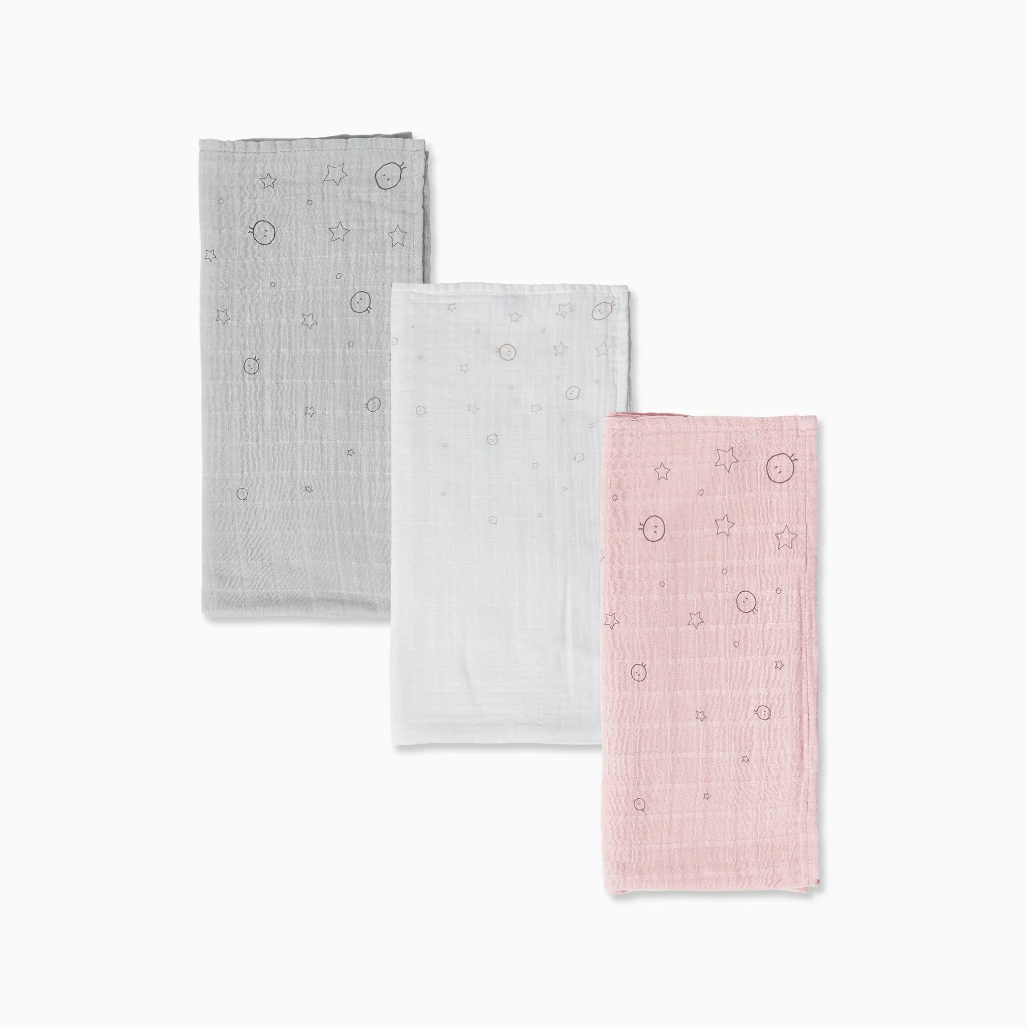 Pre-Washed Regular Muslin & Burp Cloth 3 Pack