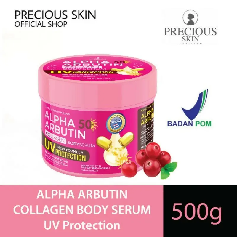 Precious Skin Thailand Alpha Arbutin SPF50 UV Protection Collagen Body Serum / Serum Badan 500ml