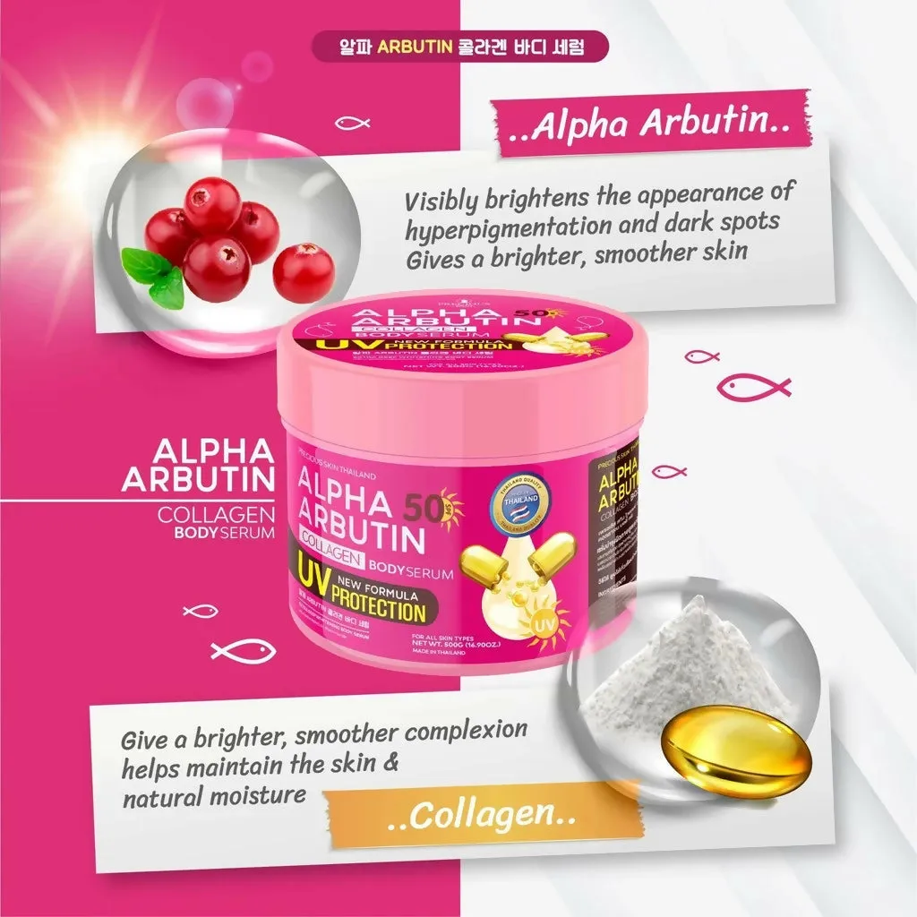 Precious Skin Thailand Alpha Arbutin SPF50 UV Protection Collagen Body Serum / Serum Badan 500ml