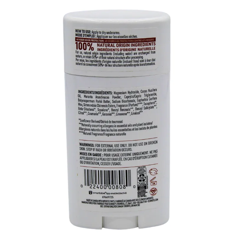 Schmidt's Deodorant Stick Sandalwood & Citrus 2.65oz