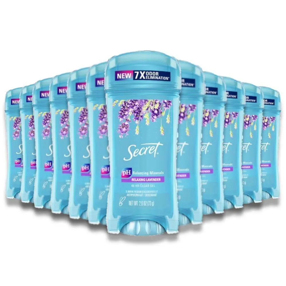 Secret - Clear Gel Lavender Antiperspirant & Deodorant - 2.6 Oz - 12 Pack