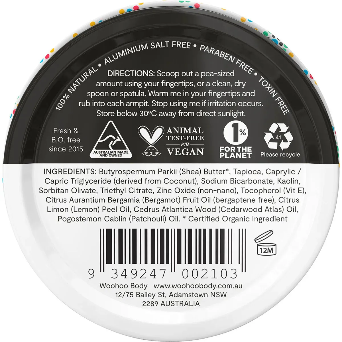 Woohoo Body Deodorant Paste 60g - Extra Strength Tux