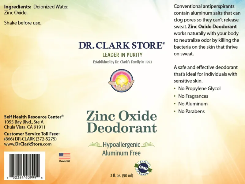 Zinc Oxide Deodorant (Roll-On), 3 oz
